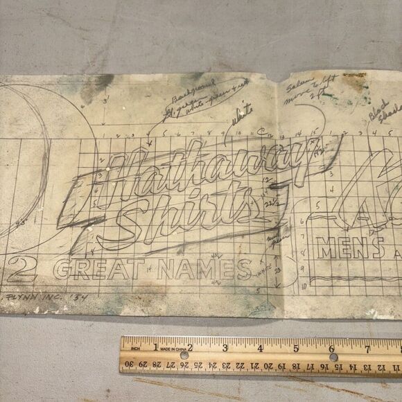 Vintage Billboard Ad Mockup: Kap’s Store Hathaway Shirts N Reading Massachusetts - Picture 3 of 5